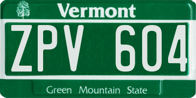 VT license plate ZPV604