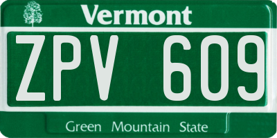 VT license plate ZPV609