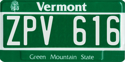 VT license plate ZPV616