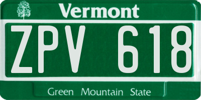 VT license plate ZPV618