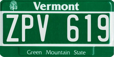 VT license plate ZPV619