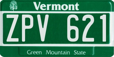 VT license plate ZPV621