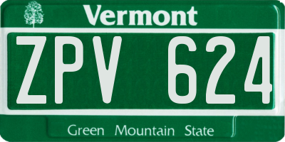 VT license plate ZPV624