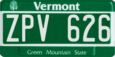 VT license plate ZPV626