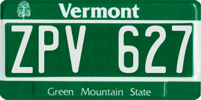 VT license plate ZPV627