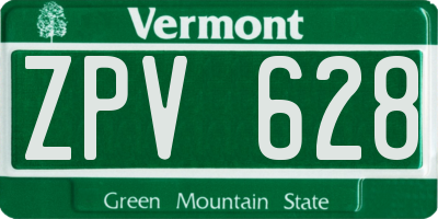 VT license plate ZPV628