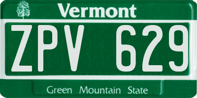 VT license plate ZPV629