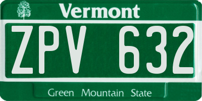 VT license plate ZPV632