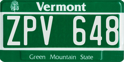 VT license plate ZPV648