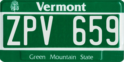VT license plate ZPV659