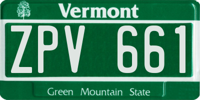 VT license plate ZPV661