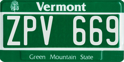 VT license plate ZPV669