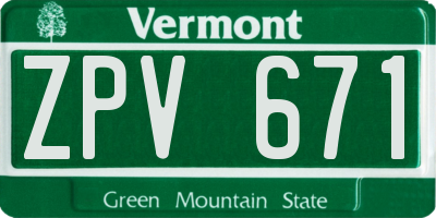 VT license plate ZPV671