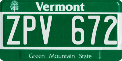 VT license plate ZPV672