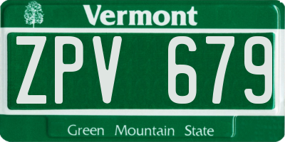 VT license plate ZPV679