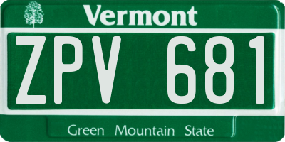 VT license plate ZPV681