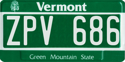 VT license plate ZPV686