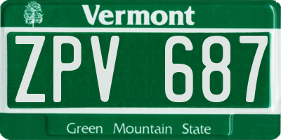 VT license plate ZPV687
