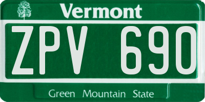 VT license plate ZPV690