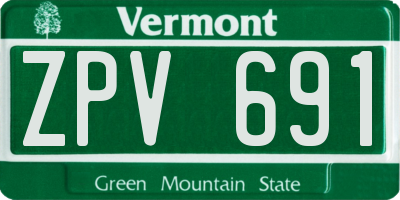 VT license plate ZPV691