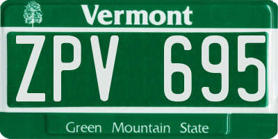 VT license plate ZPV695