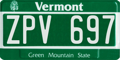 VT license plate ZPV697