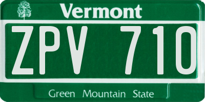 VT license plate ZPV710