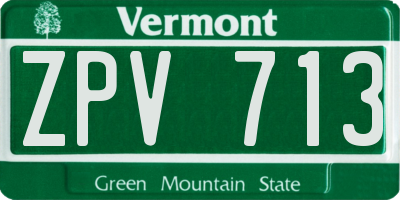 VT license plate ZPV713