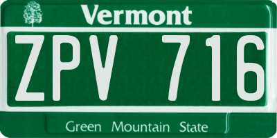 VT license plate ZPV716