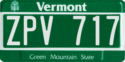 VT license plate ZPV717