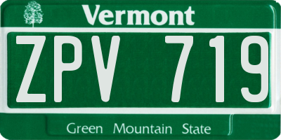 VT license plate ZPV719