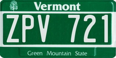 VT license plate ZPV721