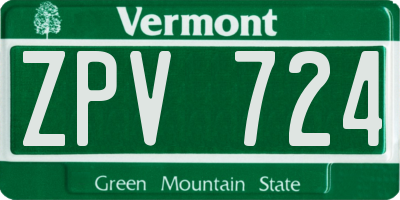 VT license plate ZPV724