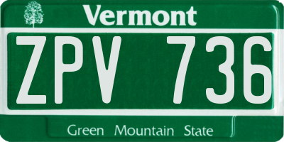 VT license plate ZPV736