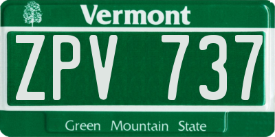 VT license plate ZPV737