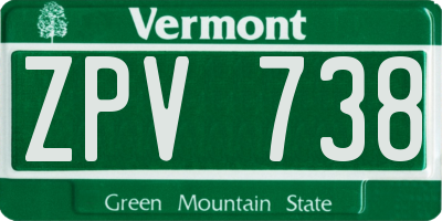 VT license plate ZPV738