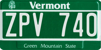 VT license plate ZPV740
