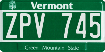 VT license plate ZPV745