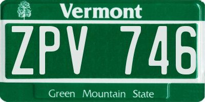 VT license plate ZPV746