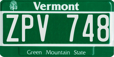 VT license plate ZPV748