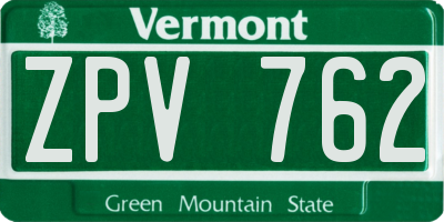 VT license plate ZPV762