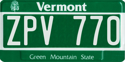 VT license plate ZPV770