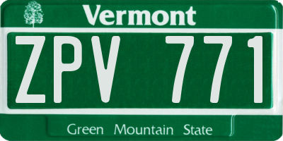 VT license plate ZPV771