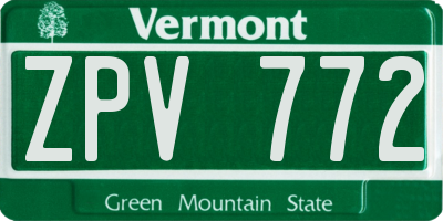 VT license plate ZPV772