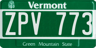 VT license plate ZPV773