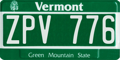VT license plate ZPV776