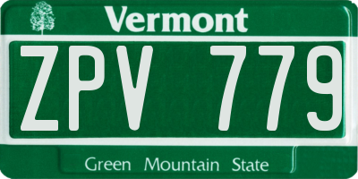 VT license plate ZPV779