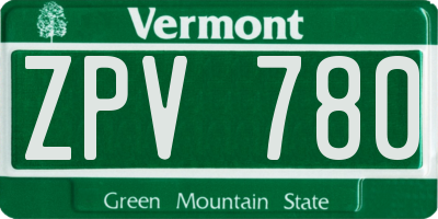 VT license plate ZPV780