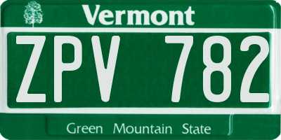 VT license plate ZPV782