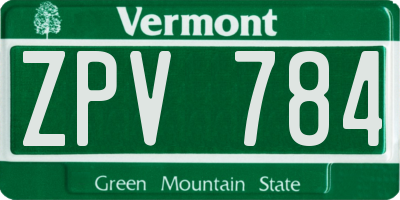 VT license plate ZPV784